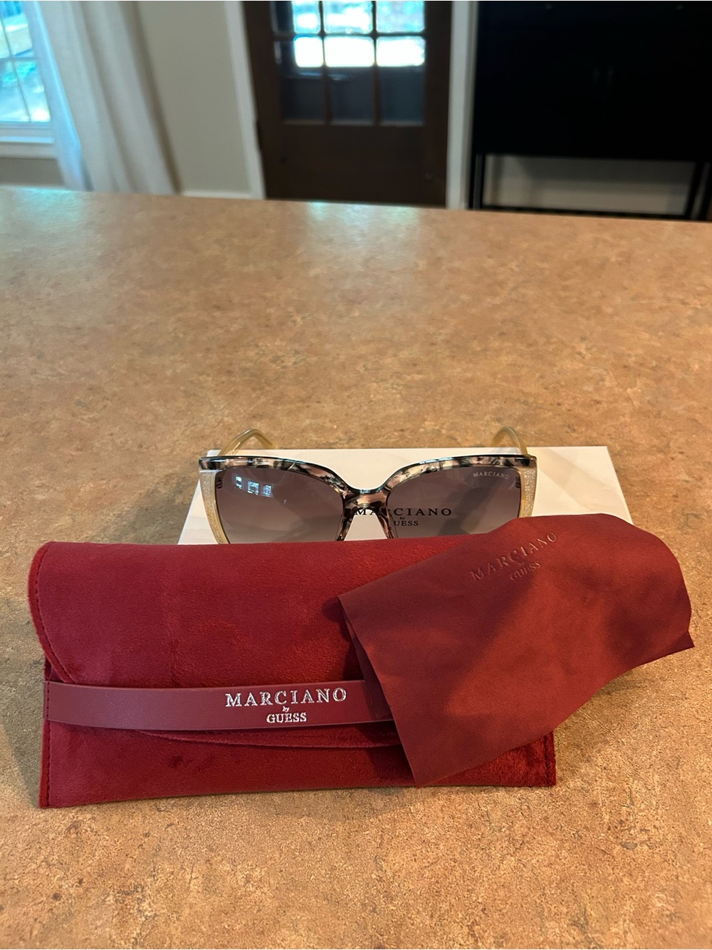 Women's Marciano with Red Sunglasses Case with Cleaning Cloth